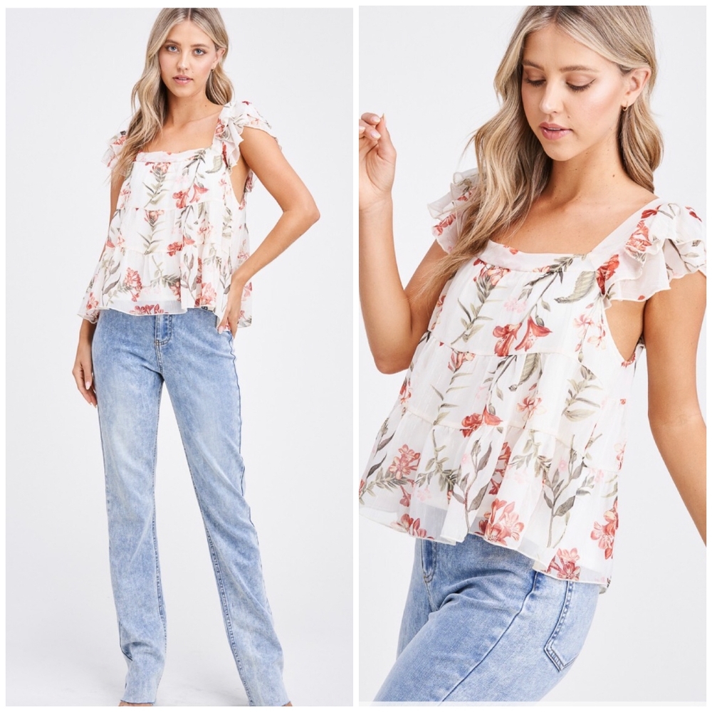 Jacquie The Label  Floral Relaxed Fit Top - Picture 3 of 8